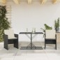 vidaXL 3-tlg. Bistro-Set mit Kissen Schwarz Poly Rattan vidaXL 3-tlg. Bistro-Set mit Kissen Schwarz Poly Rattan