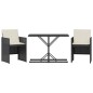 vidaXL 3-tlg. Bistro-Set mit Kissen Schwarz Poly Rattan vidaXL 3-tlg. Bistro-Set mit Kissen Schwarz Poly Rattan