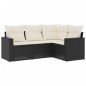 vidaXL 4-tlg. Garten-Sofagarnitur mit Kissen Schwarz Poly Rattan vidaXL 4-tlg. Garten-Sofagarnitur mit Kissen Schwarz Poly Rattan