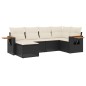 vidaXL 6-tlg. Garten-Sofagarnitur mit Kissen Schwarz Poly Rattan vidaXL 6-tlg. Garten-Sofagarnitur mit Kissen Schwarz Poly Rattan
