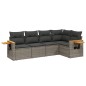 vidaXL 5-tlg. Garten-Sofagarnitur mit Kissen Grau Poly Rattan vidaXL 5-tlg. Garten-Sofagarnitur mit Kissen Grau Poly Rattan