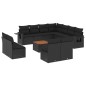 vidaXL 12-tlg. Garten-Sofagarnitur mit Kissen Schwarz Poly Rattan vidaXL 12-tlg. Garten-Sofagarnitur mit Kissen Schwarz Poly Rattan