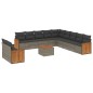 vidaXL 12-tlg. Garten-Sofagarnitur mit Kissen Grau Poly Rattan vidaXL 12-tlg. Garten-Sofagarnitur mit Kissen Grau Poly Rattan