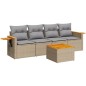 vidaXL 5-tlg. Garten-Sofagarnitur mit Kissen Beige Poly Rattan vidaXL 5-tlg. Garten-Sofagarnitur mit Kissen Beige Poly Rattan