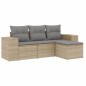 vidaXL 4-tlg. Garten-Sofagarnitur mit Kissen Beige Poly Rattan vidaXL 4-tlg. Garten-Sofagarnitur mit Kissen Beige Poly Rattan