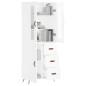 vidaXL Highboard Hochglanz-Weiß 69,5x34x180 cm Holzwerkstoff vidaXL Highboard Hochglanz-Weiß 69,5x34x180 cm Holzwerkstoff