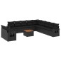 vidaXL 12-tlg. Garten-Sofagarnitur mit Kissen Schwarz Poly Rattan vidaXL 12-tlg. Garten-Sofagarnitur mit Kissen Schwarz Poly Rattan