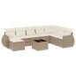 vidaXL 9-tlg. Garten-Sofagarnitur mit Kissen Beige Poly Rattan vidaXL 9-tlg. Garten-Sofagarnitur mit Kissen Beige Poly Rattan