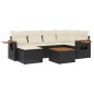 vidaXL 7-tlg. Garten-Sofagarnitur mit Kissen Schwarz Poly Rattan vidaXL 7-tlg. Garten-Sofagarnitur mit Kissen Schwarz Poly Rattan