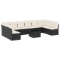 vidaXL 11-tlg. Garten-Sofagarnitur mit Kissen Schwarz Poly Rattan vidaXL 11-tlg. Garten-Sofagarnitur mit Kissen Schwarz Poly Rattan