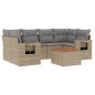 vidaXL 7-tlg. Garten-Sofagarnitur mit Kissen Beige Poly Rattan vidaXL 7-tlg. Garten-Sofagarnitur mit Kissen Beige Poly Rattan