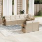 vidaXL 8-tlg. Garten-Sofagarnitur mit Kissen Beige Poly Rattan vidaXL 8-tlg. Garten-Sofagarnitur mit Kissen Beige Poly Rattan