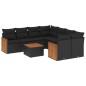 vidaXL 9-tlg. Garten-Sofagarnitur mit Kissen Schwarz Poly Rattan vidaXL 9-tlg. Garten-Sofagarnitur mit Kissen Schwarz Poly Rattan