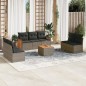 vidaXL 8-tlg. Garten-Sofagarnitur mit Kissen Grau Poly Rattan vidaXL 8-tlg. Garten-Sofagarnitur mit Kissen Grau Poly Rattan
