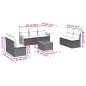vidaXL 8-tlg. Garten-Sofagarnitur mit Kissen Grau Poly Rattan vidaXL 8-tlg. Garten-Sofagarnitur mit Kissen Grau Poly Rattan