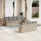 vidaXL 10-tlg. Garten-Sofagarnitur mit Kissen Beige Poly Rattan vidaXL 10-tlg. Garten-Sofagarnitur mit Kissen Beige Poly Rattan