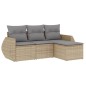 vidaXL 4-tlg. Garten-Sofagarnitur mit Kissen Beige Poly Rattan vidaXL 4-tlg. Garten-Sofagarnitur mit Kissen Beige Poly Rattan
