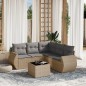 vidaXL 6-tlg. Garten-Sofagarnitur mit Kissen Beige Poly Rattan vidaXL 6-tlg. Garten-Sofagarnitur mit Kissen Beige Poly Rattan