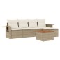 vidaXL 6-tlg. Garten-Sofagarnitur mit Kissen Beige Poly Rattan vidaXL 6-tlg. Garten-Sofagarnitur mit Kissen Beige Poly Rattan