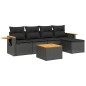vidaXL 6-tlg. Garten-Sofagarnitur mit Kissen Schwarz Poly Rattan vidaXL 6-tlg. Garten-Sofagarnitur mit Kissen Schwarz Poly Rattan