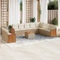 vidaXL 11-tlg. Garten-Sofagarnitur mit Kissen Beige Poly Rattan vidaXL 11-tlg. Garten-Sofagarnitur mit Kissen Beige Poly Rattan