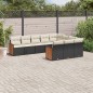 vidaXL 10-tlg. Garten-Sofagarnitur mit Kissen Schwarz Poly Rattan vidaXL 10-tlg. Garten-Sofagarnitur mit Kissen Schwarz Poly Rattan