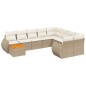 vidaXL 10-tlg. Garten-Sofagarnitur mit Kissen Beige Poly Rattan vidaXL 10-tlg. Garten-Sofagarnitur mit Kissen Beige Poly Rattan