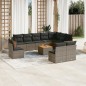 vidaXL 11-tlg. Garten-Sofagarnitur mit Kissen Grau Poly Rattan vidaXL 11-tlg. Garten-Sofagarnitur mit Kissen Grau Poly Rattan
