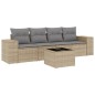 vidaXL 5-tlg. Garten-Sofagarnitur mit Kissen Beige Poly Rattan vidaXL 5-tlg. Garten-Sofagarnitur mit Kissen Beige Poly Rattan