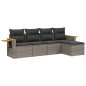 vidaXL 5-tlg. Garten-Sofagarnitur mit Kissen Grau Poly Rattan vidaXL 5-tlg. Garten-Sofagarnitur mit Kissen Grau Poly Rattan