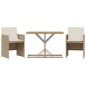 vidaXL 3-tlg. Bistro-Set mit Kissen Beige Poly Rattan vidaXL 3-tlg. Bistro-Set mit Kissen Beige Poly Rattan