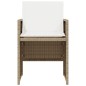 vidaXL 3-tlg. Bistro-Set mit Kissen Beige Poly Rattan vidaXL 3-tlg. Bistro-Set mit Kissen Beige Poly Rattan