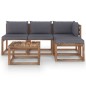 5-tlg. Garten-Lounge-Set aus Paletten mit Kissen Kiefernholz 5-tlg. Garten-Lounge-Set aus Paletten mit Kissen Kiefernholz