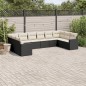 vidaXL 10-tlg. Garten-Sofagarnitur mit Kissen Schwarz Poly Rattan vidaXL 10-tlg. Garten-Sofagarnitur mit Kissen Schwarz Poly Rattan