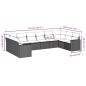 vidaXL 10-tlg. Garten-Sofagarnitur mit Kissen Schwarz Poly Rattan vidaXL 10-tlg. Garten-Sofagarnitur mit Kissen Schwarz Poly Rattan