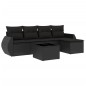 vidaXL 6-tlg. Garten-Sofagarnitur mit Kissen Schwarz Poly Rattan vidaXL 6-tlg. Garten-Sofagarnitur mit Kissen Schwarz Poly Rattan