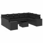 vidaXL 10-tlg. Garten-Sofagarnitur mit Kissen Schwarz Poly Rattan vidaXL 10-tlg. Garten-Sofagarnitur mit Kissen Schwarz Poly Rattan