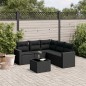 vidaXL 6-tlg. Garten-Sofagarnitur mit Kissen Schwarz Poly Rattan vidaXL 6-tlg. Garten-Sofagarnitur mit Kissen Schwarz Poly Rattan