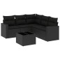 vidaXL 6-tlg. Garten-Sofagarnitur mit Kissen Schwarz Poly Rattan vidaXL 6-tlg. Garten-Sofagarnitur mit Kissen Schwarz Poly Rattan