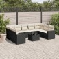 vidaXL 10-tlg. Garten-Sofagarnitur mit Kissen Schwarz Poly Rattan vidaXL 10-tlg. Garten-Sofagarnitur mit Kissen Schwarz Poly Rattan