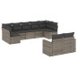 vidaXL 9-tlg. Garten-Sofagarnitur mit Kissen Grau Poly Rattan vidaXL 9-tlg. Garten-Sofagarnitur mit Kissen Grau Poly Rattan