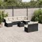 vidaXL 10-tlg. Garten-Sofagarnitur mit Kissen Schwarz Poly Rattan vidaXL 10-tlg. Garten-Sofagarnitur mit Kissen Schwarz Poly Rattan