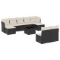 vidaXL 10-tlg. Garten-Sofagarnitur mit Kissen Schwarz Poly Rattan vidaXL 10-tlg. Garten-Sofagarnitur mit Kissen Schwarz Poly Rattan