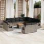 vidaXL 14-tlg. Garten-Sofagarnitur mit Kissen Grau Poly Rattan vidaXL 14-tlg. Garten-Sofagarnitur mit Kissen Grau Poly Rattan