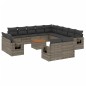 vidaXL 14-tlg. Garten-Sofagarnitur mit Kissen Grau Poly Rattan vidaXL 14-tlg. Garten-Sofagarnitur mit Kissen Grau Poly Rattan