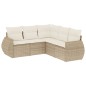 vidaXL 5-tlg. Garten-Sofagarnitur mit Kissen Beige Poly Rattan vidaXL 5-tlg. Garten-Sofagarnitur mit Kissen Beige Poly Rattan