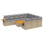 vidaXL 11-tlg. Garten-Sofagarnitur mit Kissen Beige Poly Rattan vidaXL 11-tlg. Garten-Sofagarnitur mit Kissen Beige Poly Rattan