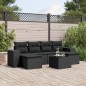 vidaXL 7-tlg. Garten-Sofagarnitur mit Kissen Schwarz Poly Rattan vidaXL 7-tlg. Garten-Sofagarnitur mit Kissen Schwarz Poly Rattan