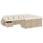 vidaXL 11-tlg. Garten-Sofagarnitur mit Kissen Beige Poly Rattan vidaXL 11-tlg. Garten-Sofagarnitur mit Kissen Beige Poly Rattan
