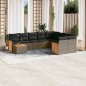 vidaXL 10-tlg. Garten-Sofagarnitur mit Kissen Grau Poly Rattan vidaXL 10-tlg. Garten-Sofagarnitur mit Kissen Grau Poly Rattan